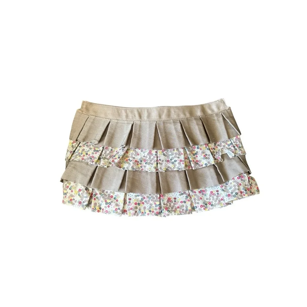 Thirty-One Changeable‎ Purse Skirt Ruffle Floral Tan Pleated Cover 15
